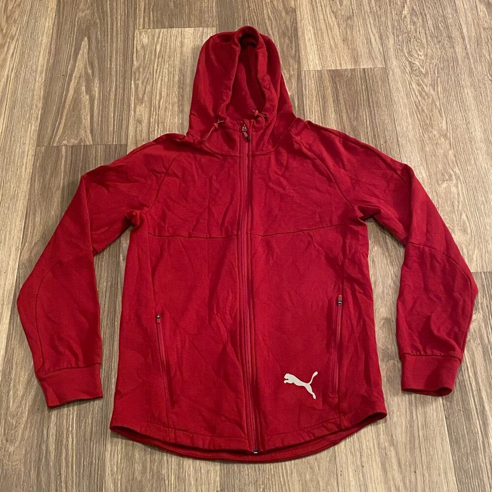 Puma Hooded Full Zip Up Lightweight Jacket Maroon Women's Size Small